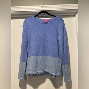 Lilly Pultizer Cashmere Sweater Womens Size Small Blue Two Toned Long Sleeve